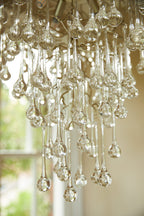 Lampadario Laura Ashley Willow a 4 luci in Champagne Satinato e Cristallo