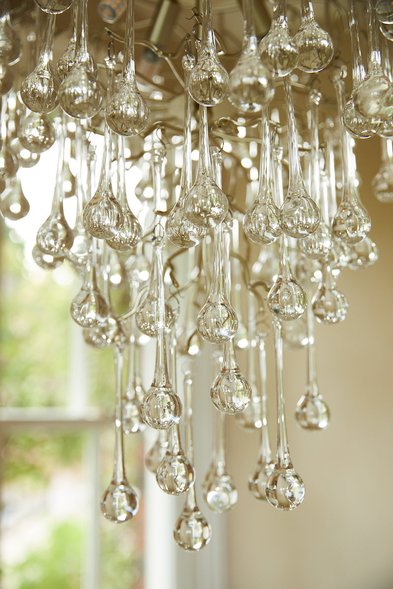 Lampadario Laura Ashley Willow a 4 luci in Champagne Satinato e Cristallo