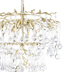 Lampadario Laura Ashley Willow a 4 luci in Champagne Satinato e Cristallo