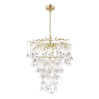 Lampadario Laura Ashley Willow a 4 luci in Champagne Satinato e Cristallo