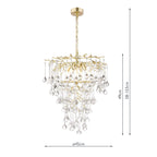 Lampadario Laura Ashley Willow a 4 luci in Champagne Satinato e Cristallo