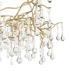 Lampadario a 5 luci Laura Ashley Willow in Champagne Satinato con Gocce di Cristallo