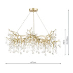 Lampadario a 5 luci Laura Ashley Willow in Champagne Satinato con Gocce di Cristallo