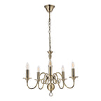 Laura Ashley Winchester Lampadario a 5 Luci Ottone Antico