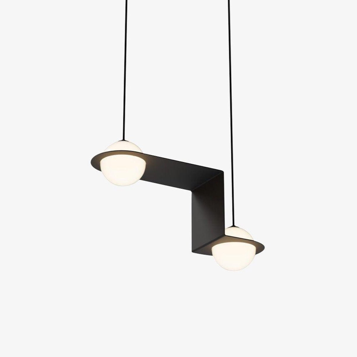 Lampada a sospensione in vetro nero Selan