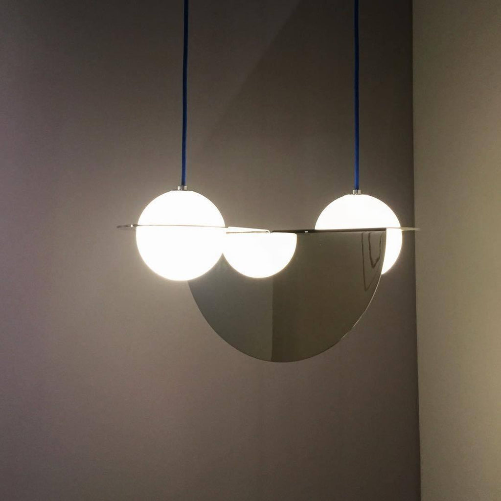 Lampada a sospensione in vetro nero Selan