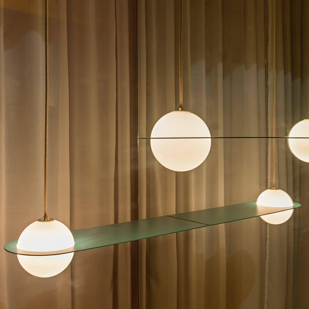 Lampada a sospensione in vetro nero Selan
