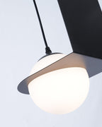 Lampada a sospensione in vetro nero Selan