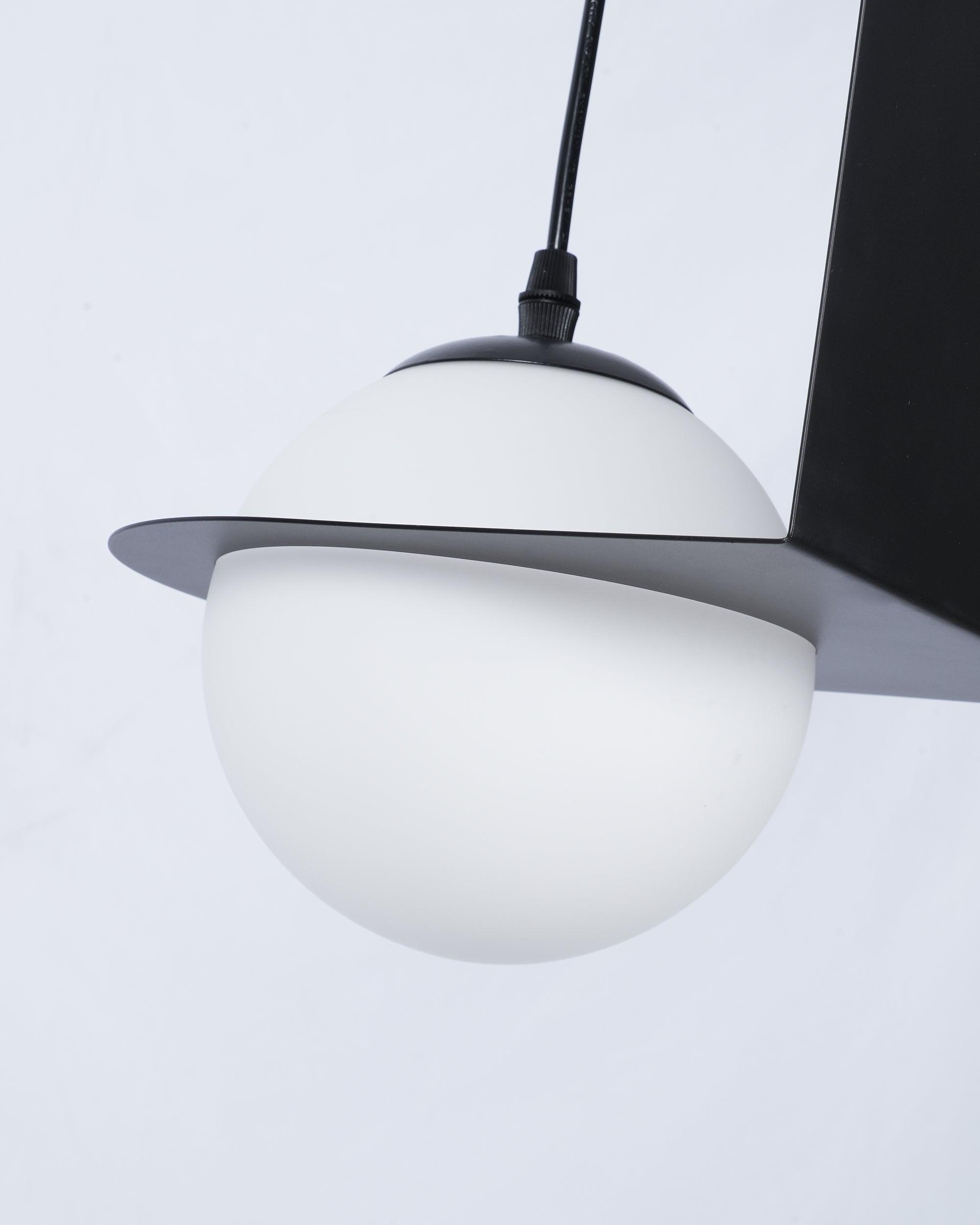 Lampada a sospensione in vetro nero Selan