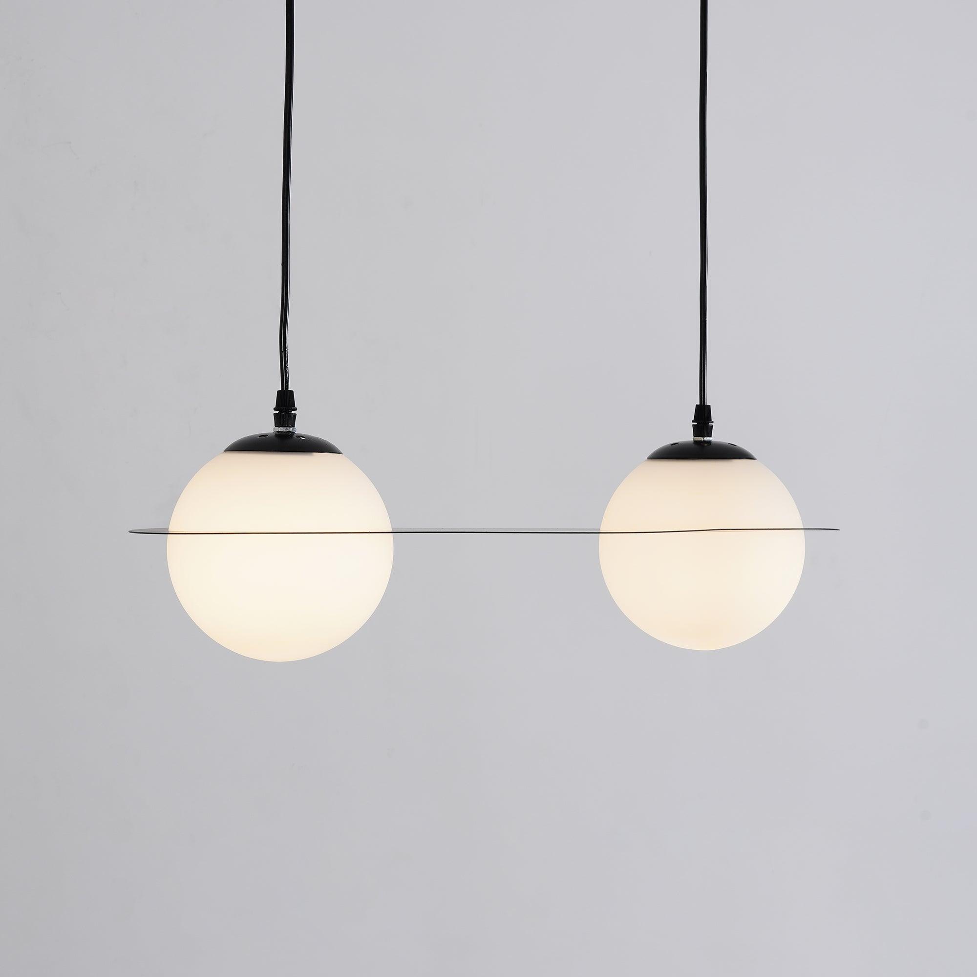 Lampada a sospensione in vetro nero Selan