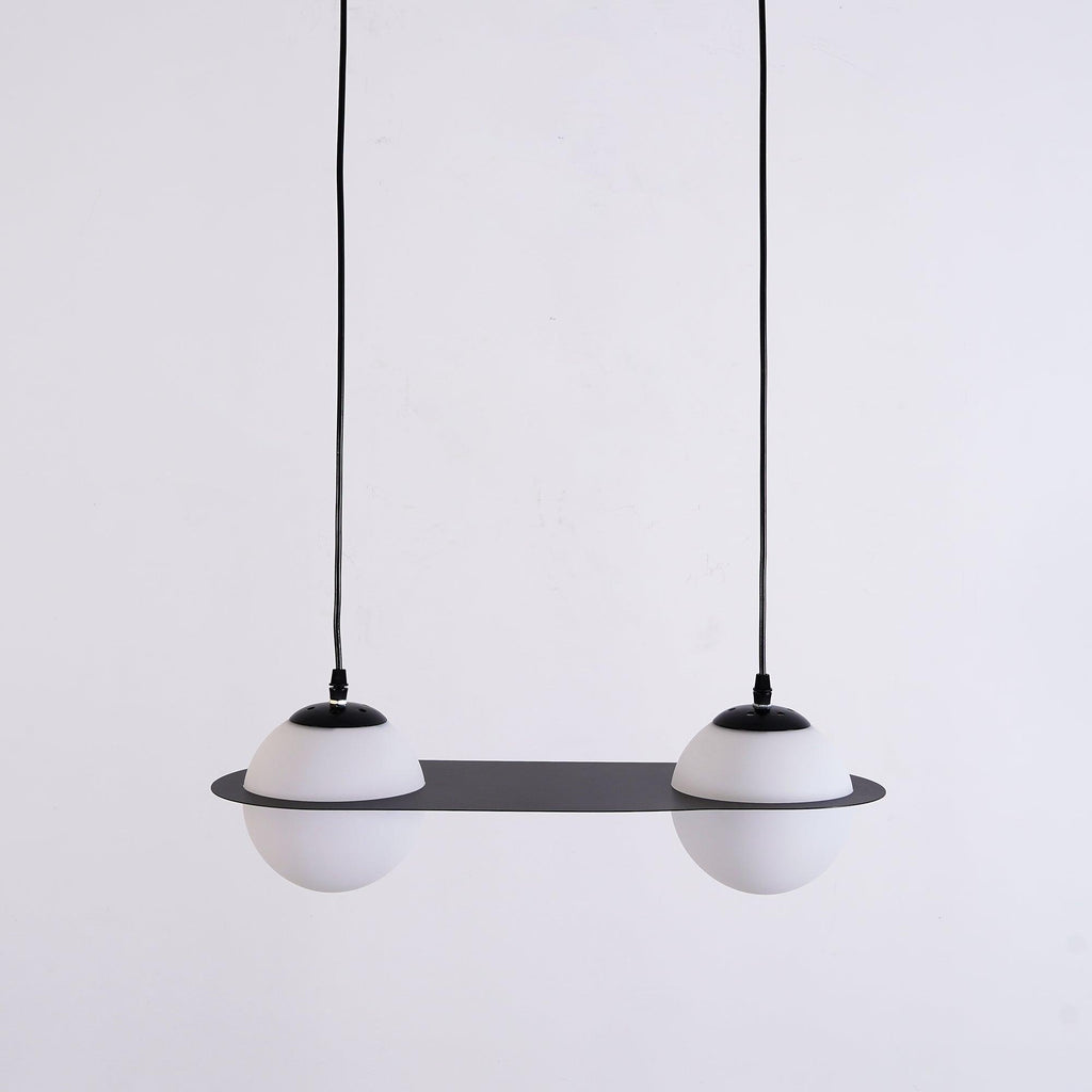 Lampada a sospensione in vetro nero Selan