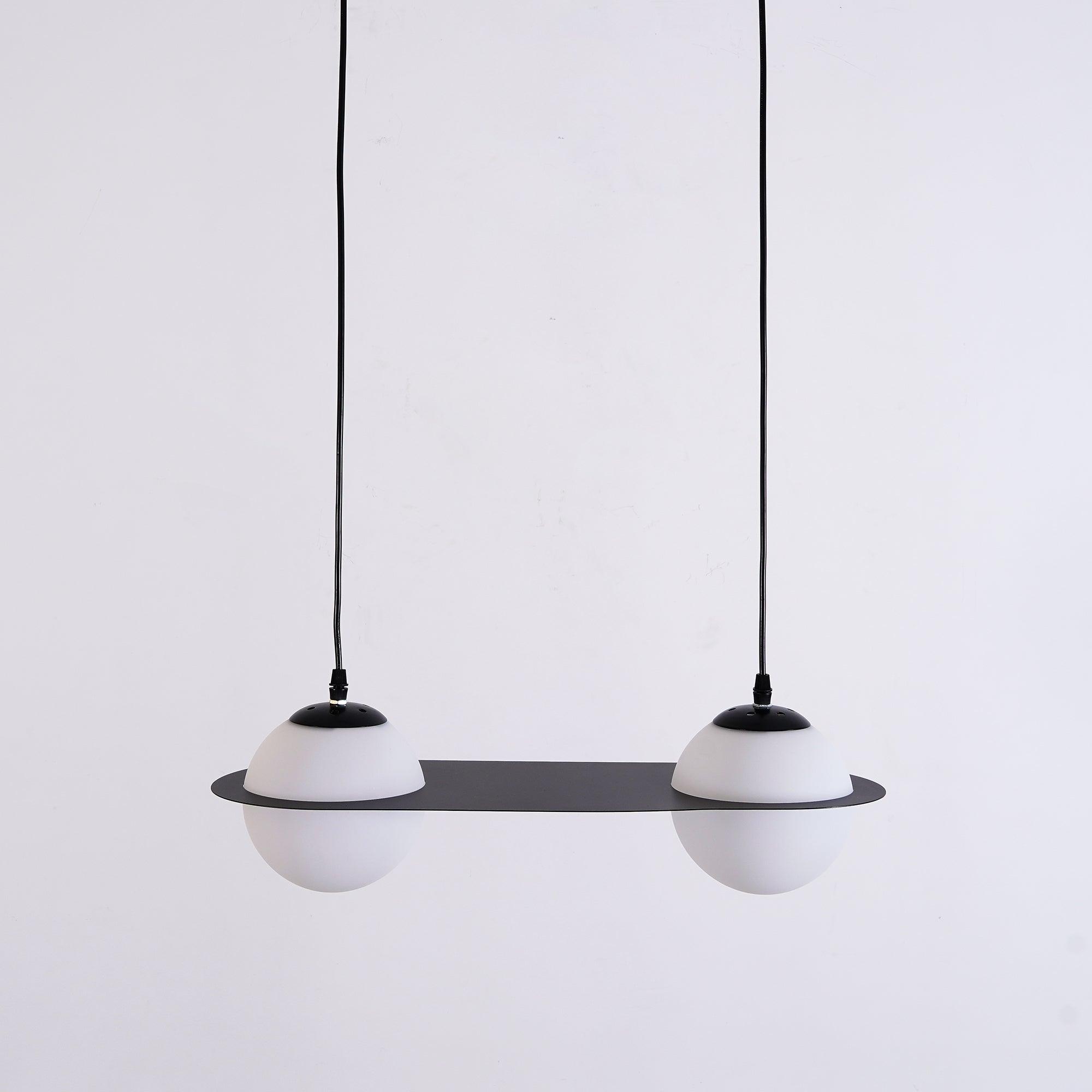 Lampada a sospensione in vetro nero Selan