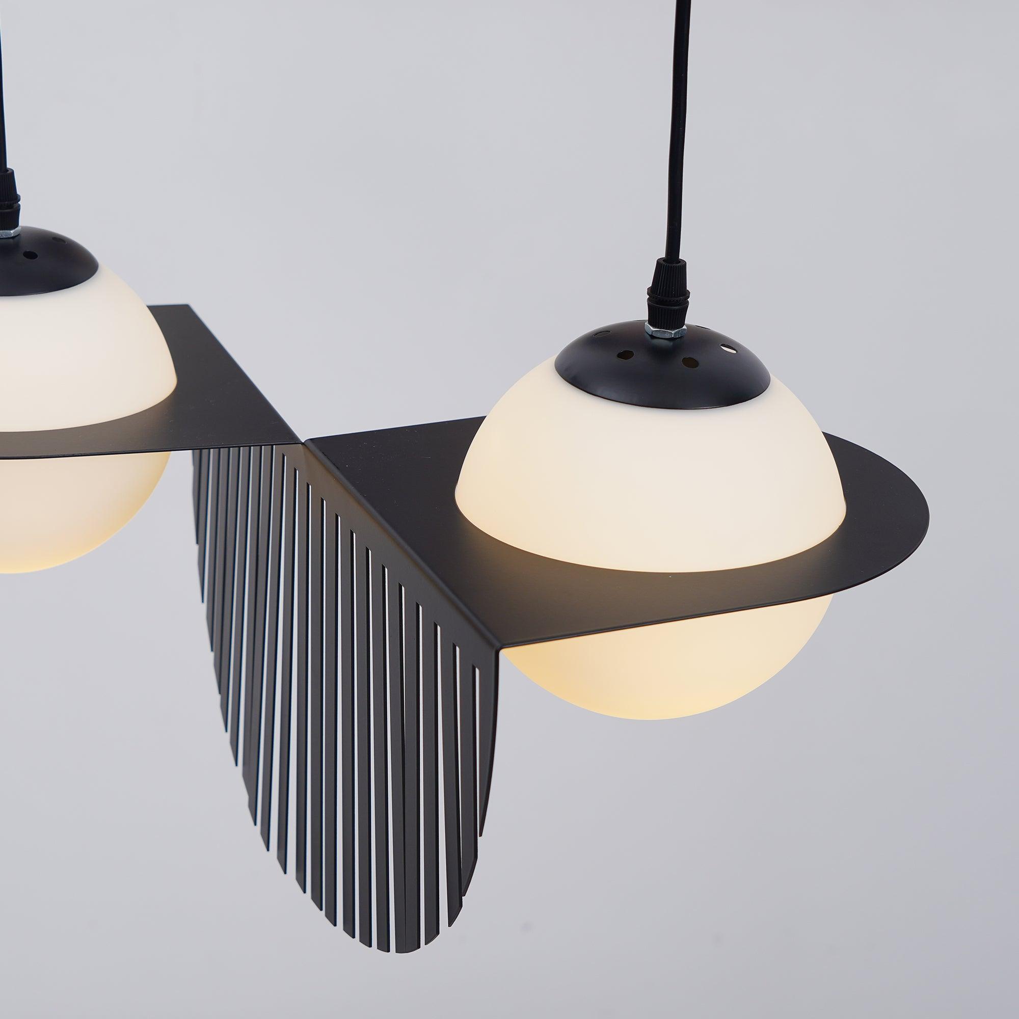 Lampada a sospensione in vetro nero Selan