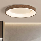 Lampada da soffitto Layeno – Ferro & Acrilico – Aspetto legno – Ø 38×9 cm – Lampada da soffitto LED moderna per soggiorno