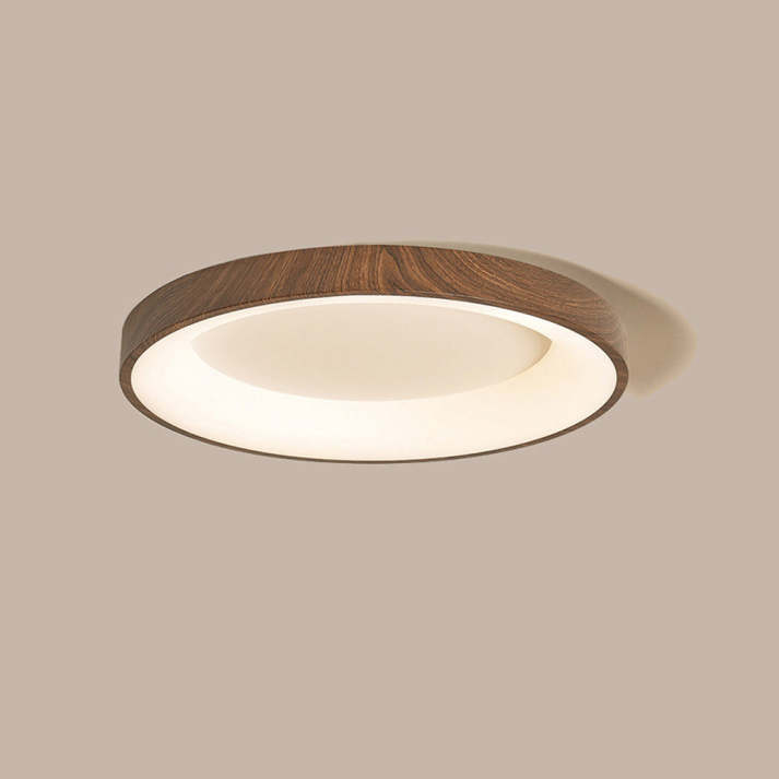 Lampada da soffitto Layeno – Ferro & Acrilico – Aspetto legno – Ø 38×9 cm – Lampada da soffitto LED moderna per soggiorno