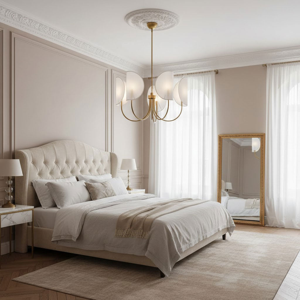 Lampadario in Ottone a Foglia