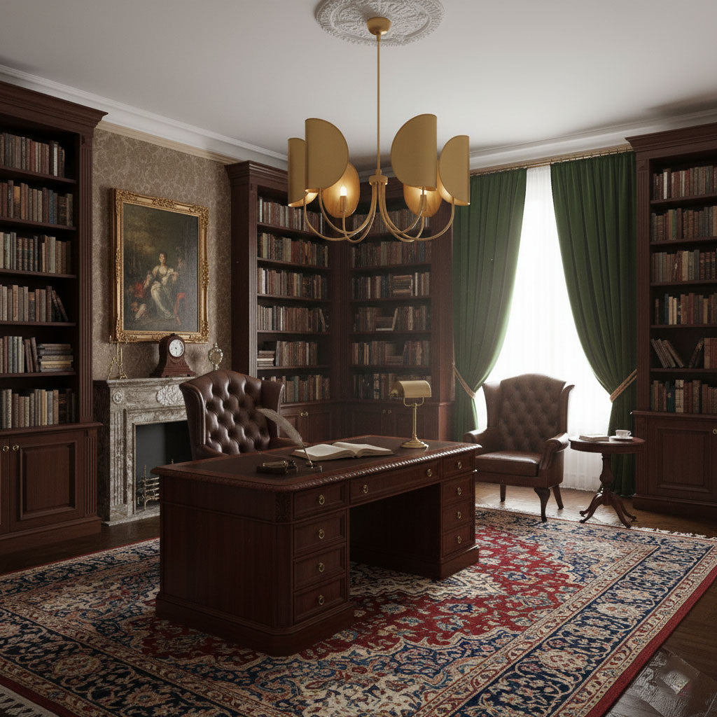 Lampadario in Ottone a Foglia