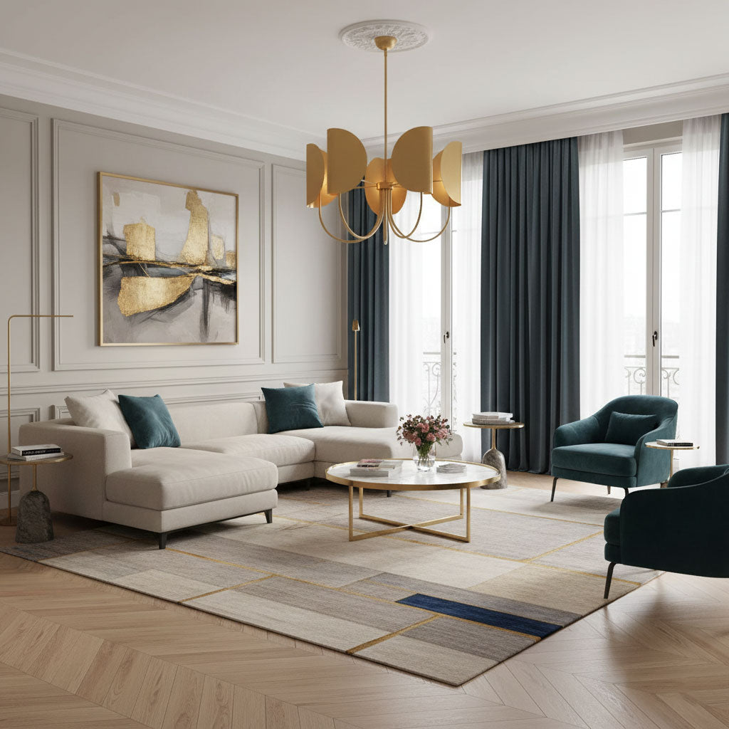 Lampadario in Ottone a Foglia