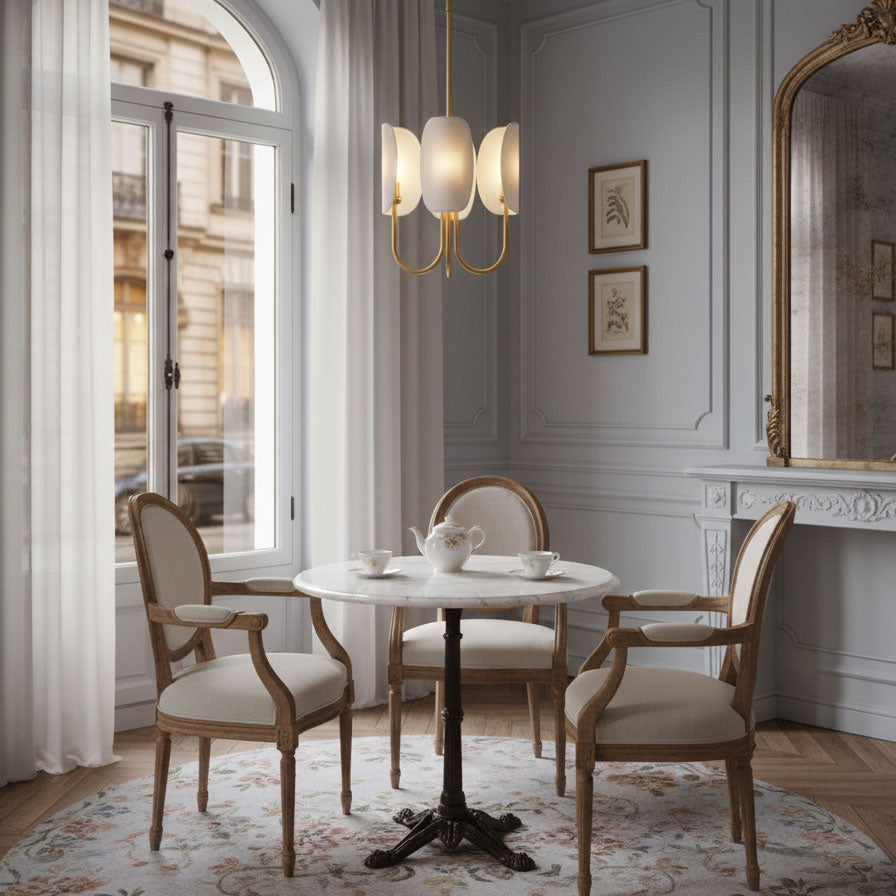 Lampadario in Ottone a Foglia