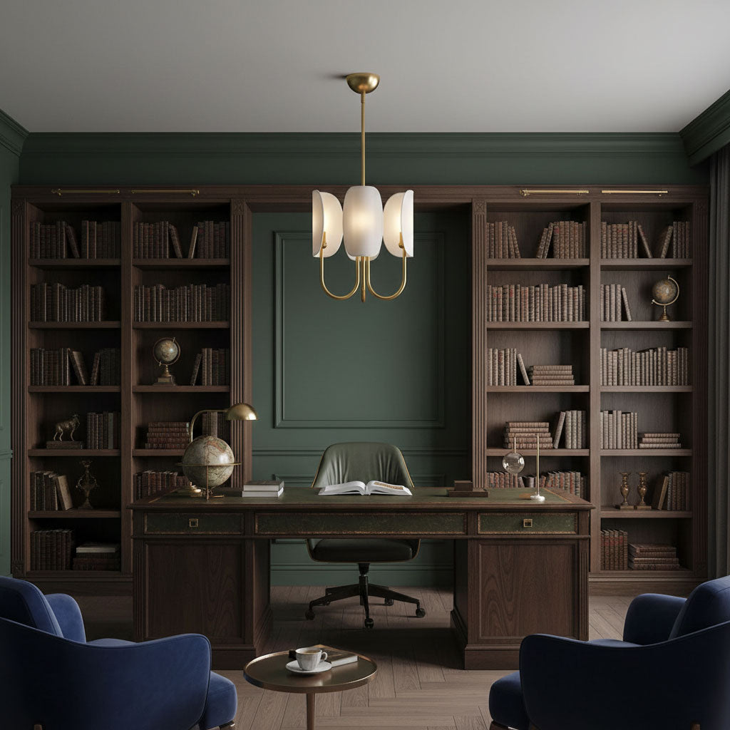 Lampadario in Ottone a Foglia