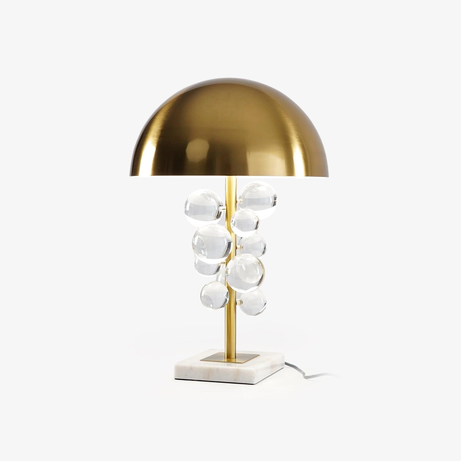 Lampada da Tavolo Lelobo – Marmo & Vetro – Oro – Scultorea – Illuminazione Elegante per la Tua Casa