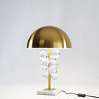 Lampada da Tavolo Lelobo – Marmo & Vetro – Oro – Scultorea – Illuminazione Elegante per la Tua Casa