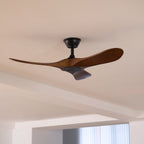 Ventilatore da Soffitto Leno Moderno in Legno di Noce con Telecomando