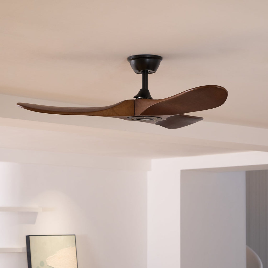 Ventilatore da Soffitto Leno Moderno in Legno di Noce con Telecomando