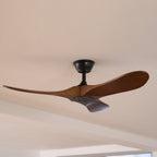 Ventilatore da Soffitto Leno Moderno in Legno di Noce con Telecomando