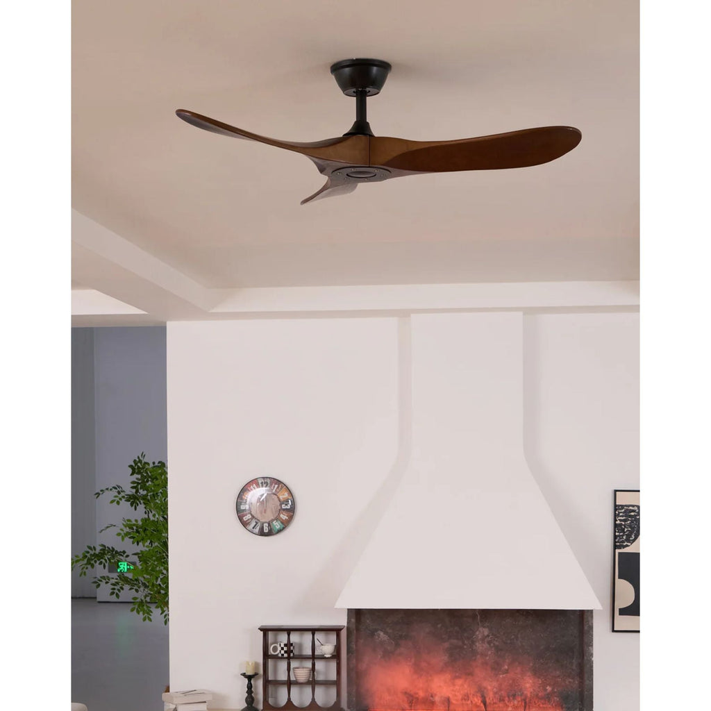 Ventilatore da Soffitto Leno Moderno in Legno di Noce con Telecomando