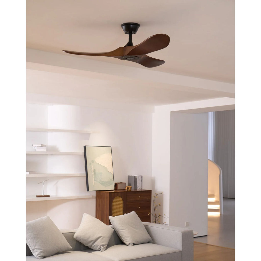 Ventilatore da Soffitto Leno Moderno in Legno di Noce con Telecomando
