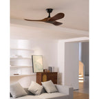 Ventilatore da Soffitto Leno Moderno in Legno di Noce con Telecomando