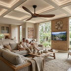 Ventilatore da Soffitto Leno Moderno in Legno di Noce con Telecomando