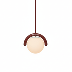 Lampadario Lineare Uveta Rosso&Argento
