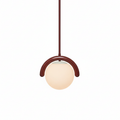 Lampadario Lineare Uveta Rosso&Argento