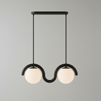 Lampadario Lineare Uveta Rosso&Argento