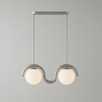 Lampadario Lineare Uveta Rosso&Argento