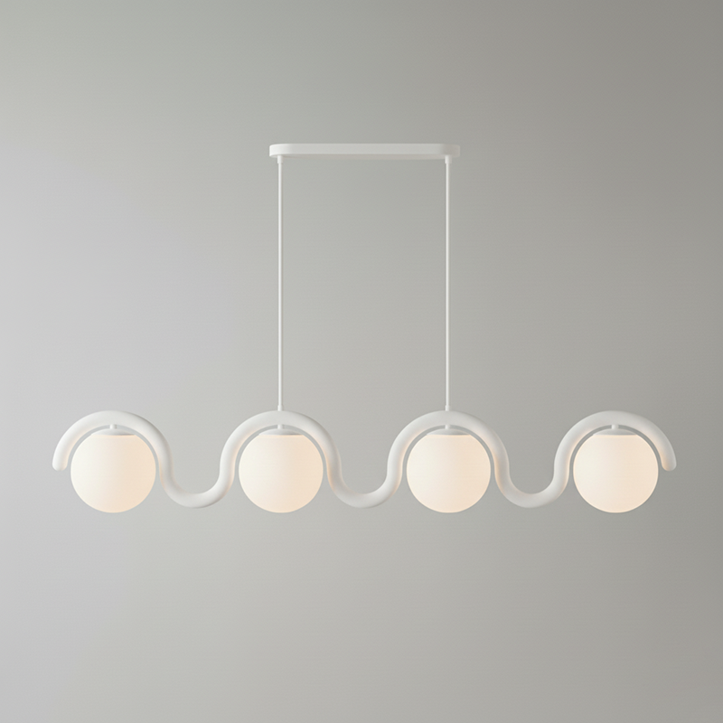 Lampadario Lineare Uveta Rosso&Argento