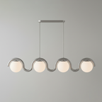 Lampadario Lineare Uveta Rosso&Argento