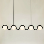 Lampadario Lineare Uveta Rosso&Argento