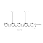 Lampadario Lineare Uveta Rosso&Argento