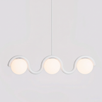 Lampadario Lineare Uveta Rosso&Argento