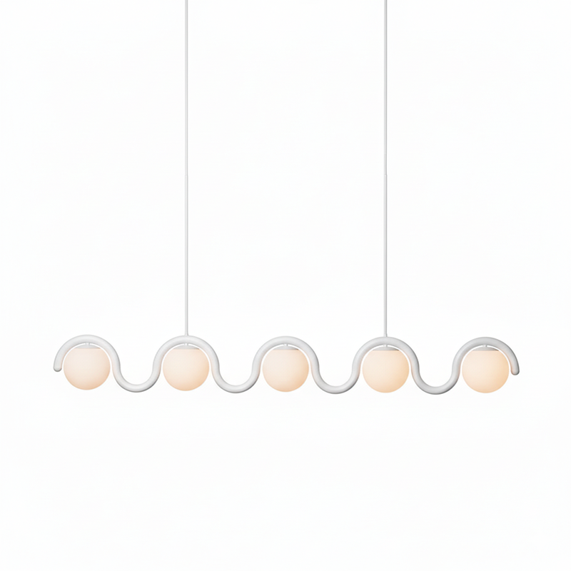 Lampadario Lineare Uveta Rosso&Argento
