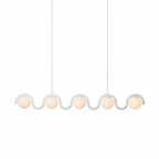 Lampadario Lineare Uveta Rosso&Argento