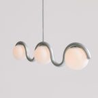 Lampadario Lineare Uveta Rosso&Argento