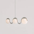 Lampadario Lineare Uveta Rosso&Argento