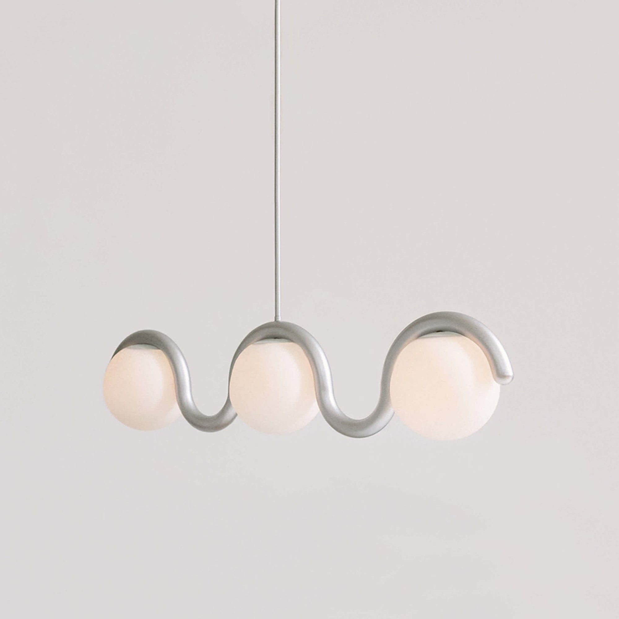 Lampadario Lineare Uveta Rosso&Argento