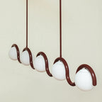 Lampadario Lineare Uveta Rosso&Argento