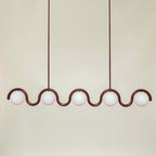 Lampadario Lineare Uveta Rosso&Argento