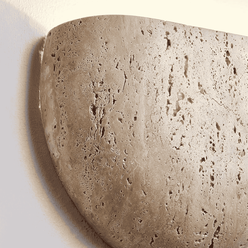 Applique in Pietra Wabi Sabi con Illuminazione Ambientale Soffusa